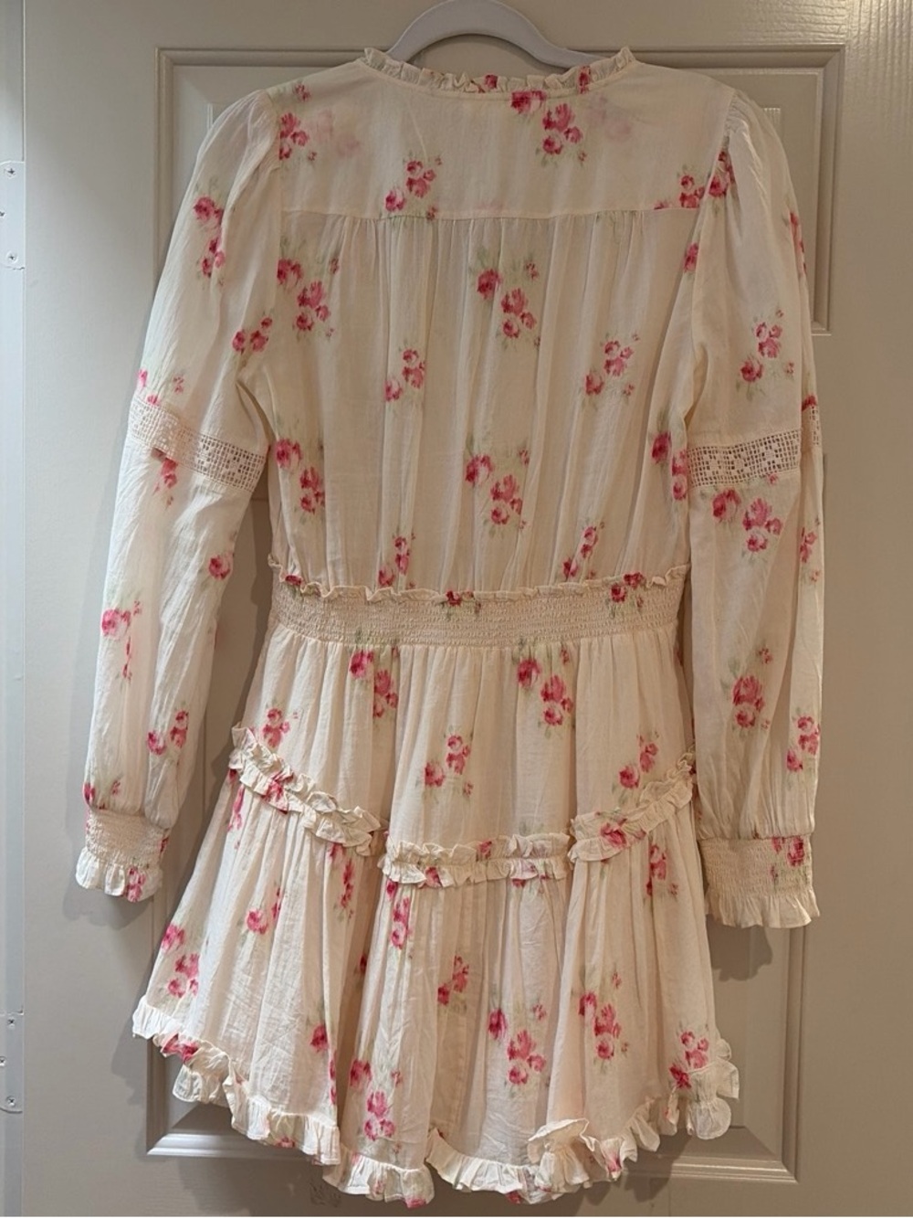 LoveShackFancy light pink dress with pink floral accents - Picture 3 of 3